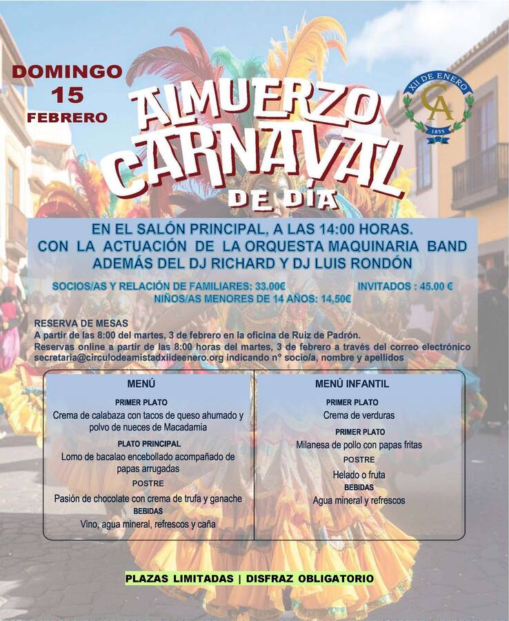 Cartel Almuerzo Carnaval