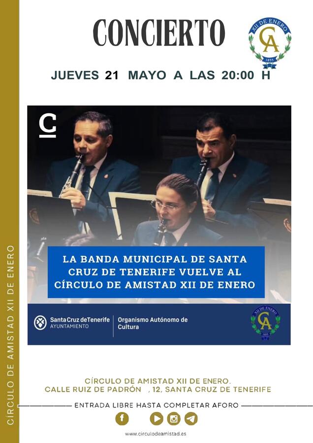 Cartel concierto Banda Municipal de Santa Cruz de Tenerife