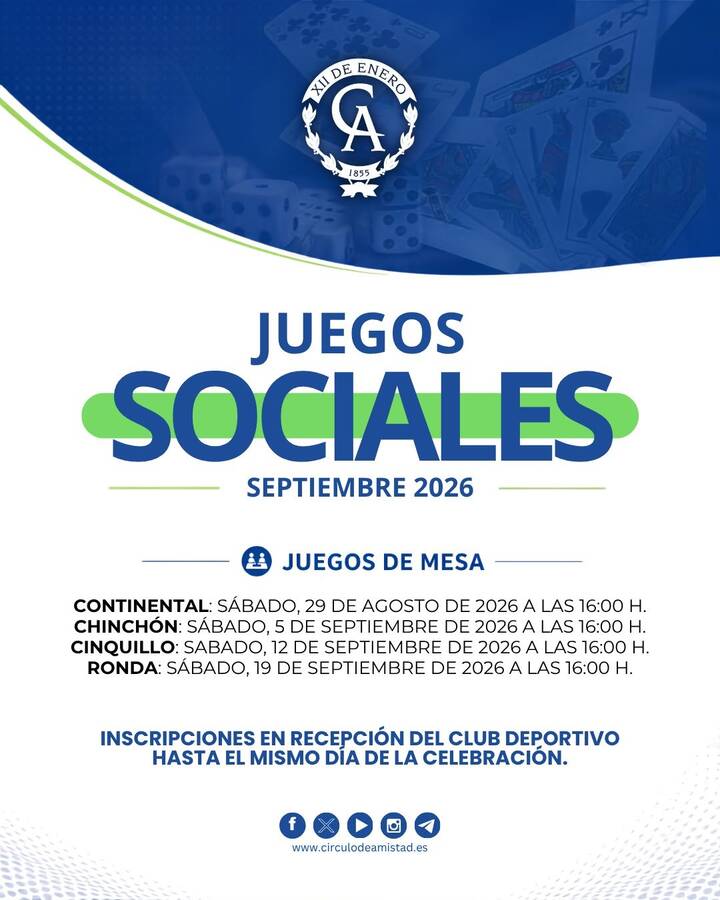 Juegos sociales · Septiembre 2026