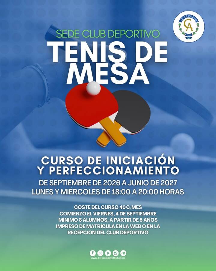 Tenis de mesa · Curso de iniciación y perfeccionamiento